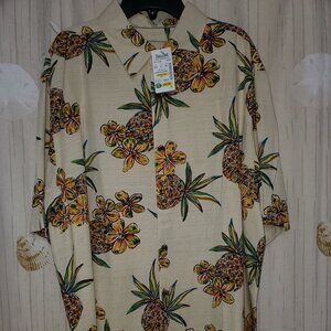 ISLAND REPUBLIC MENS TROPICAL DESIGN SILK SHIRT